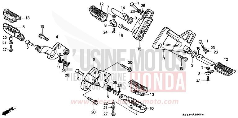 STEP for Africa Twin 750 BLACK (NH1E) from 1994